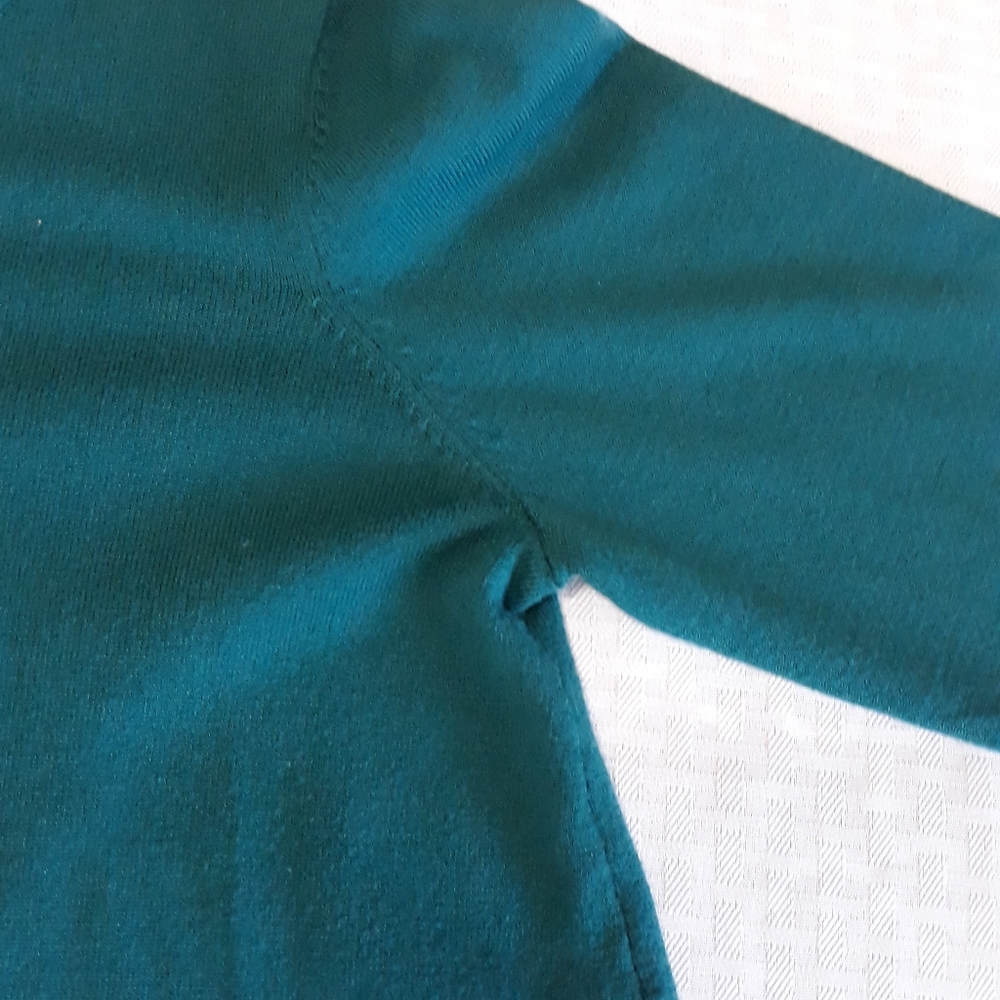 Euc Soft Surroundings Pullover Sweater Solid Teal… - image 6